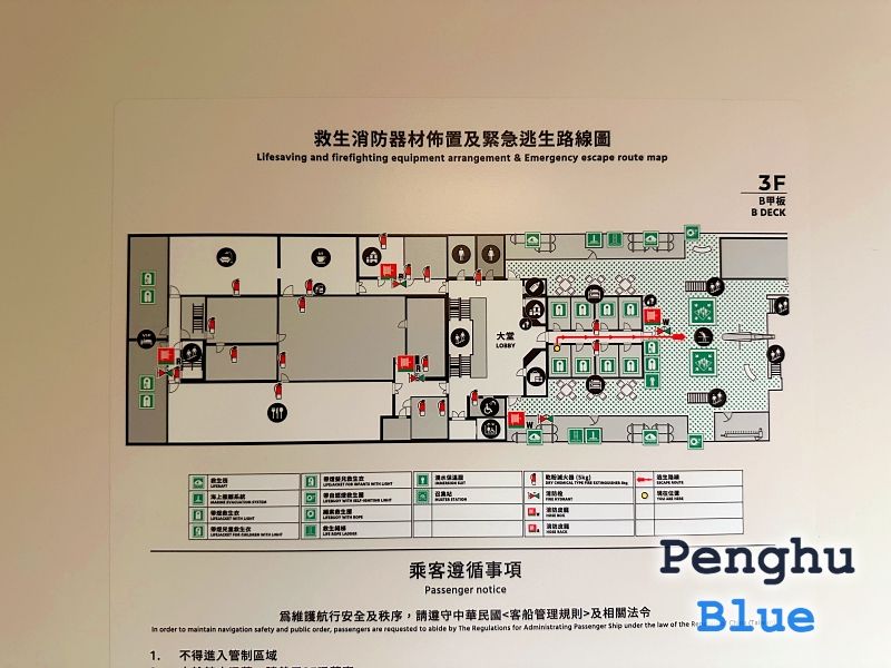 消防器材と緊急避難経路図